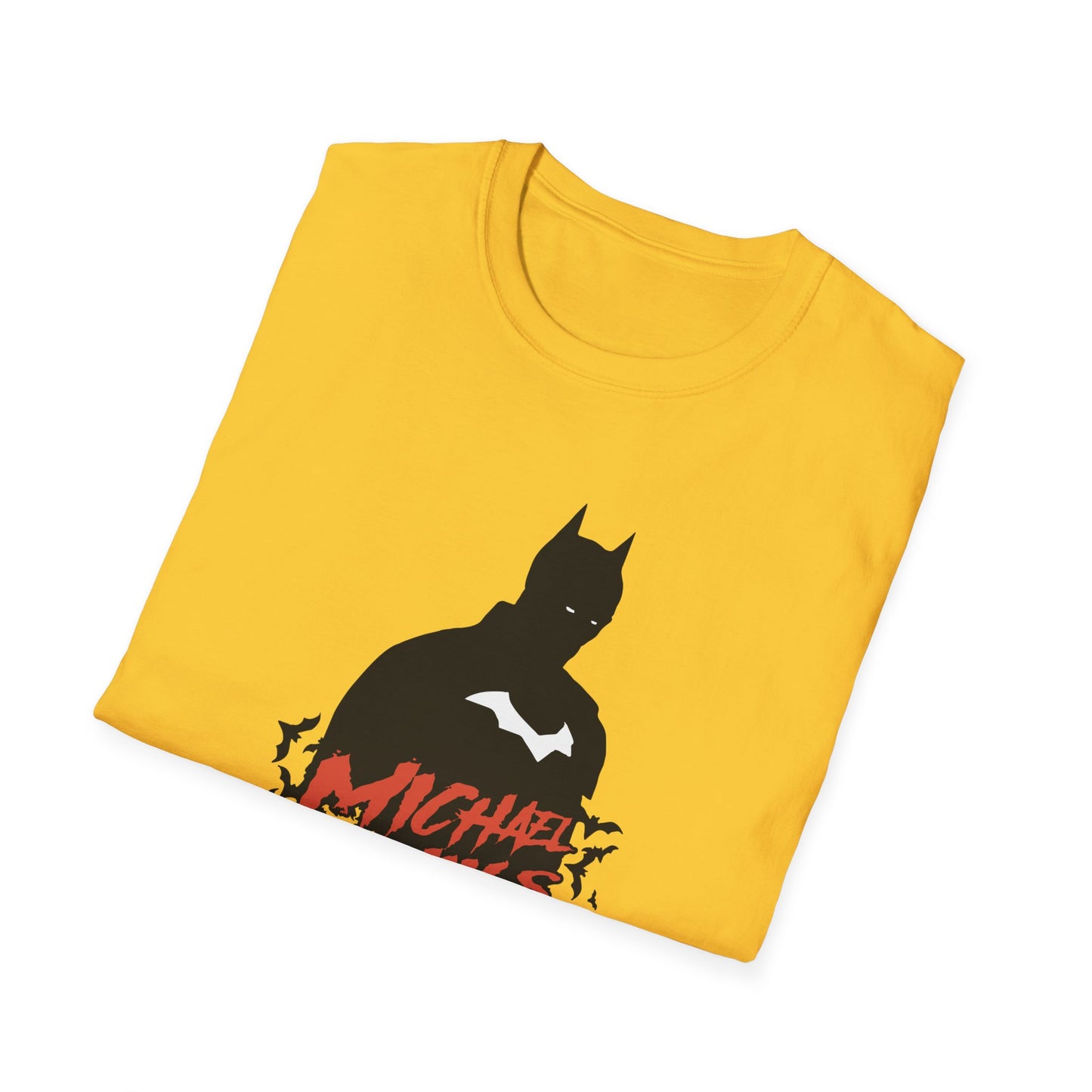Silhouette With Flying Bats And Logo Unisex Softstyle T-Shirt