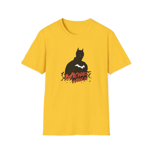 Silhouette With Flying Bats And Logo Unisex Softstyle T-Shirt